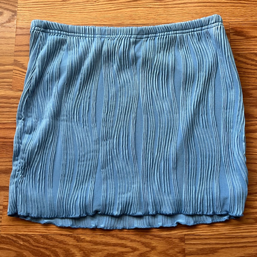 SHEIN Blue Textured Mini Skirt